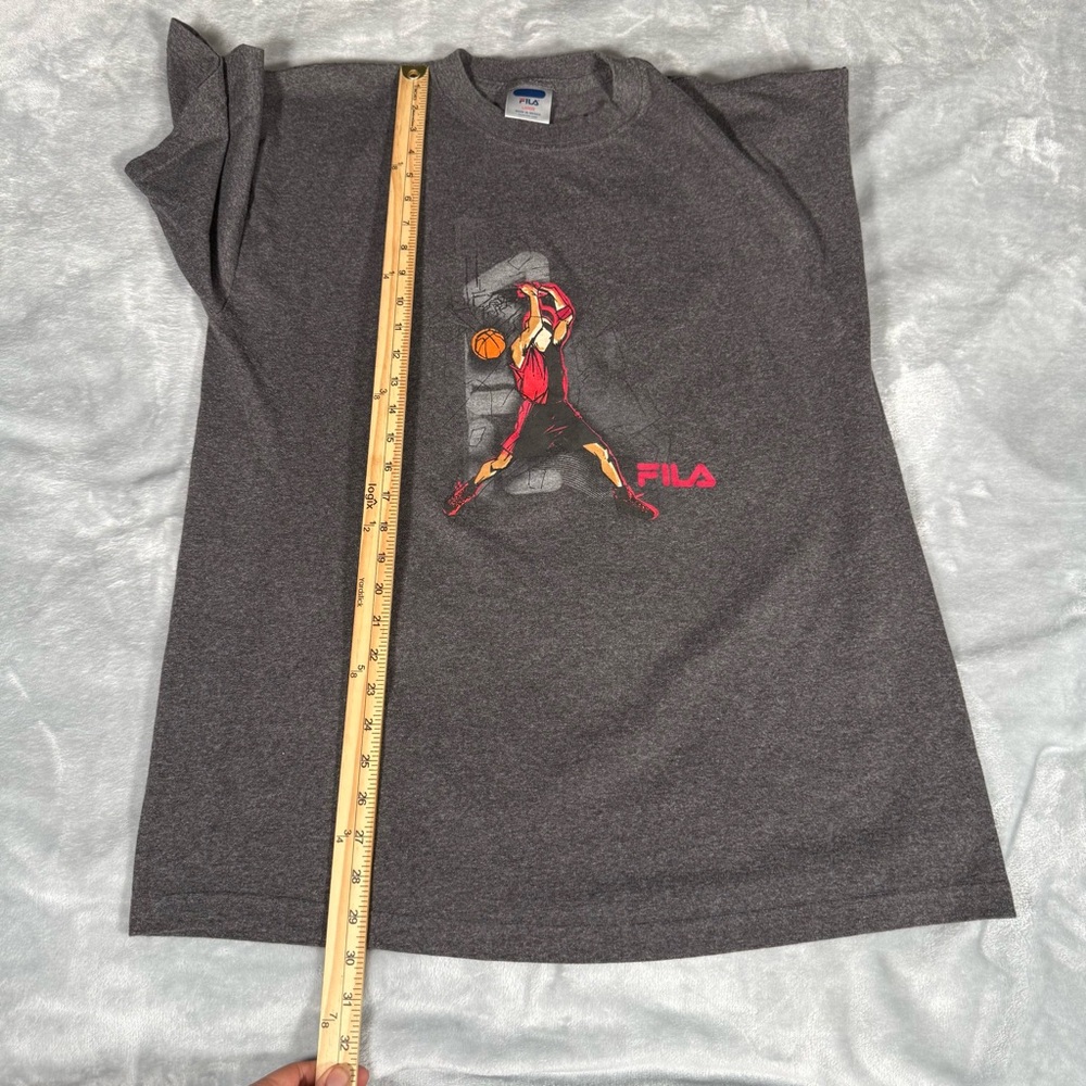 Vintage FILA Streetball Basketball T Shirt Mens L Oversized Fit Gray Y2K - Picture 6 of 6